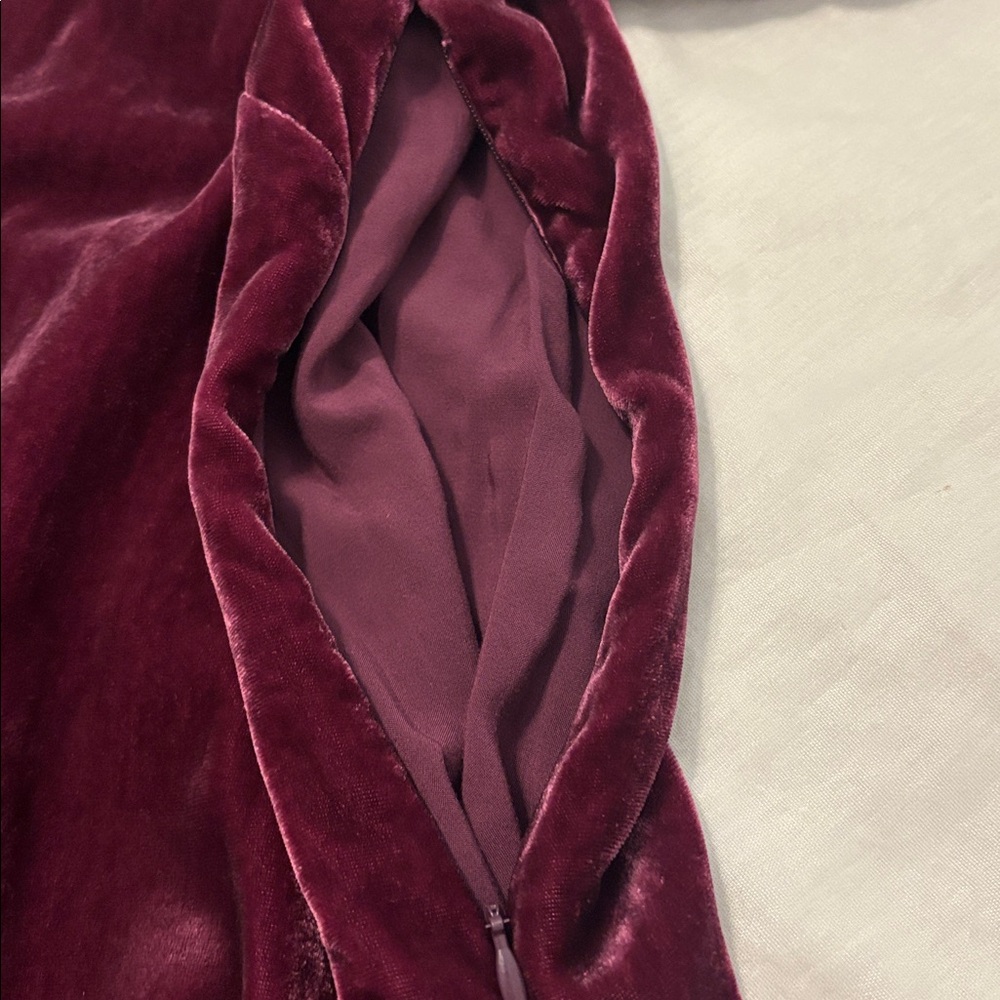 Boden Plum Velvet Open Back Mini Dress SZ 14 rhinestone button long sleeve lined - Picture 7 of 16